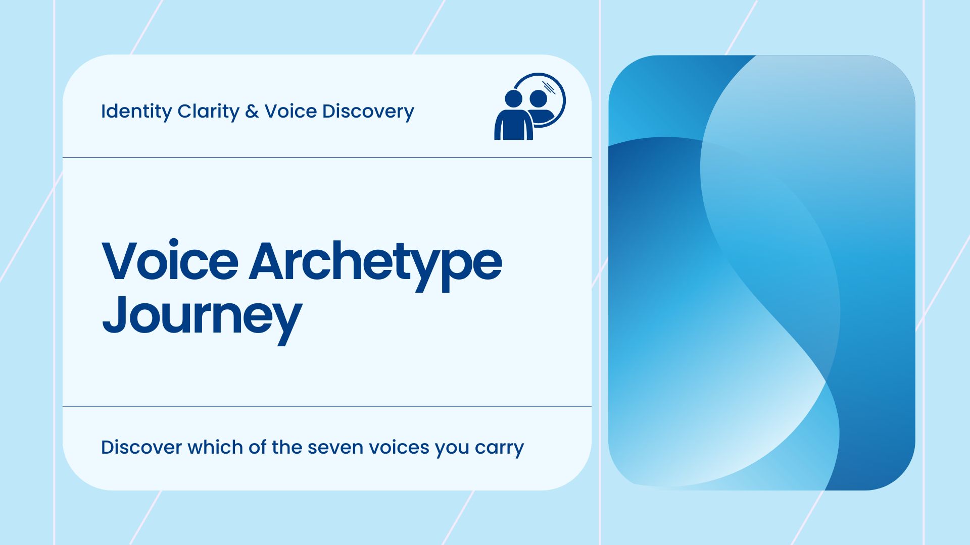 Voice Archetype Journey graphic – discover which of the seven patterns of authentic expression shape your voice, part of Perfect Blend's Identity Clarity and Voice Discovery pillar