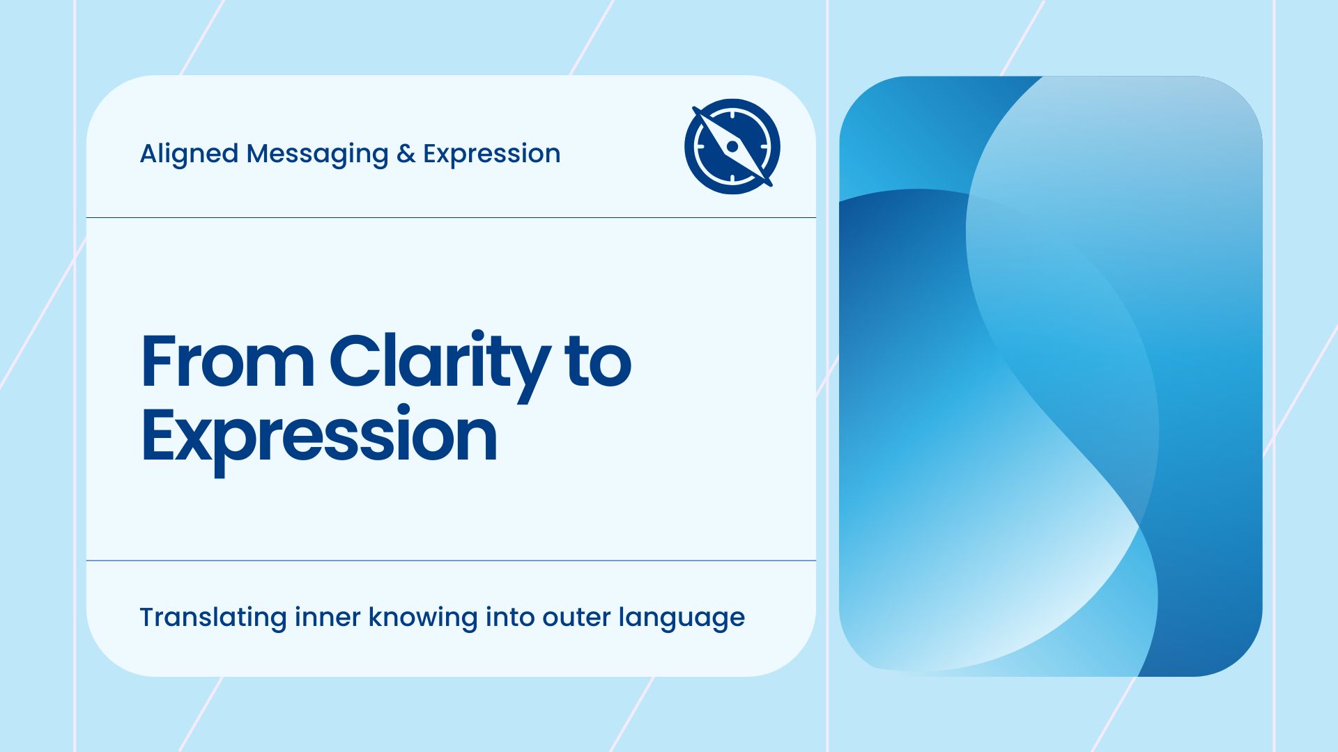From Clarity to Expression infographic illustrating the living bridge between inner knowing and outer resonance - part of Perfect Blend's Aligned Messaging and Expression methodology using Voice Predicates and Natural Language Bridges